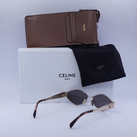 Celine CL40254U 28A Geometric Sunglasses – Rose Gold/Smoke - Picture 4 of 12